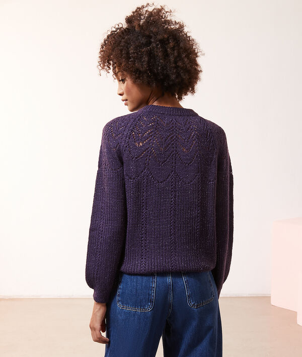 Pull en maille pointelle à fils métallisés Pull en maille pointelle à fils métallisés