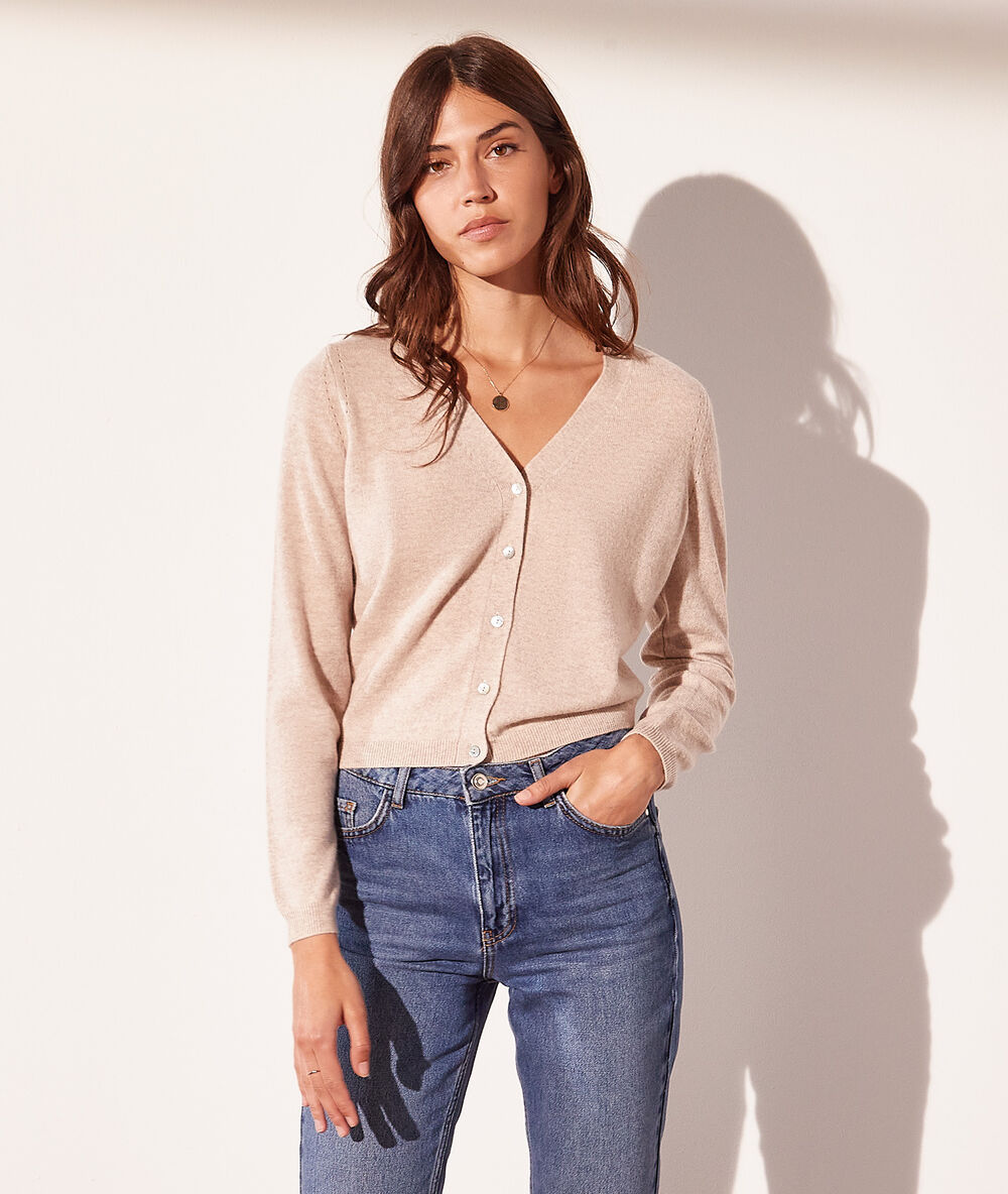 Chaqueta de cachemira c.beige.