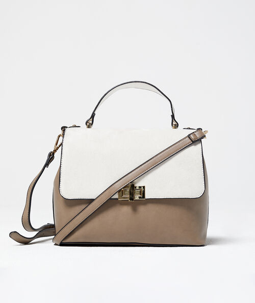 Bolso grande con cierre crudo.