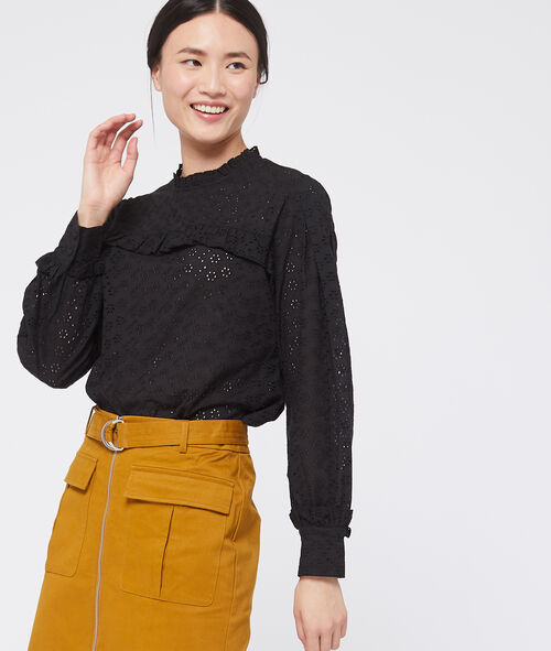 Blusa de algodón de guipir Blusa de algodón de guipir