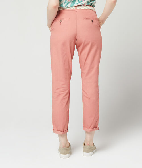 Pantalón con cinturón de algodón bio Pantalón con cinturón de algodón bio