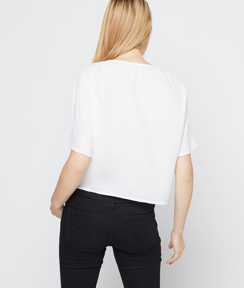 Blusa cuello en V abotonada Blusa cuello en V abotonada
