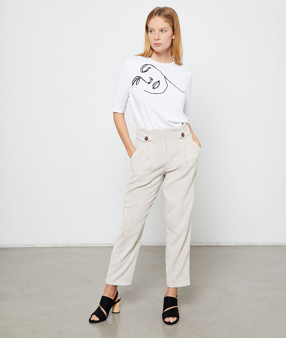 Camiseta serigrafiada de fibras recicladas blanco.