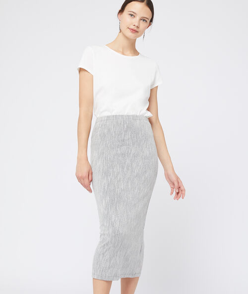 Falda midi de hilo metalizado Falda midi de hilo metalizado