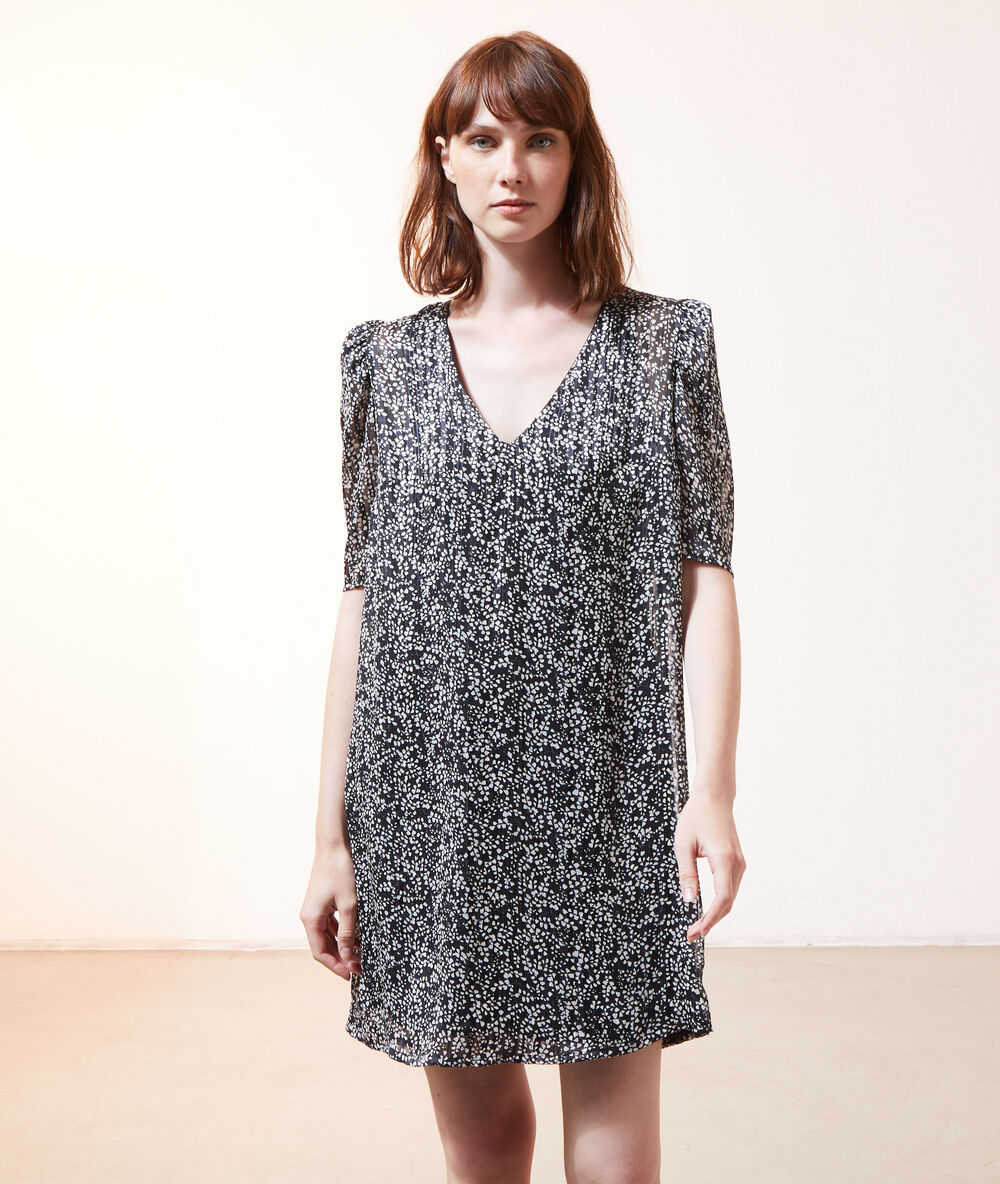Robe droite 2 en 1 - brassière intégrée noir.