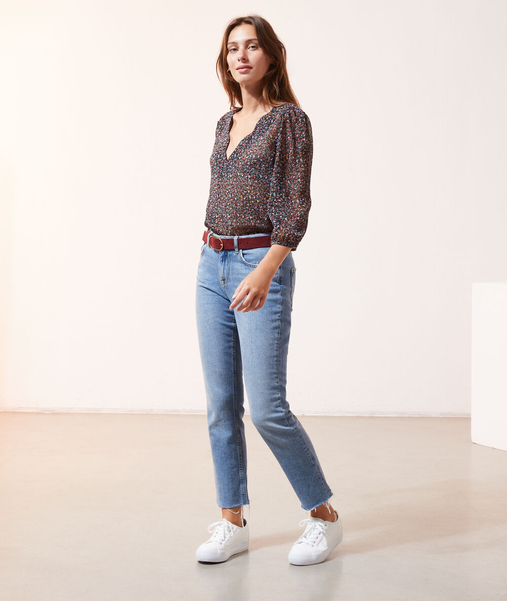 Blusa estampado confeti negro.