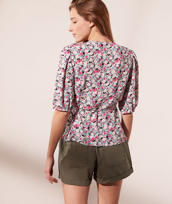 Top escote cruzado estampado floral Top escote cruzado estampado floral
