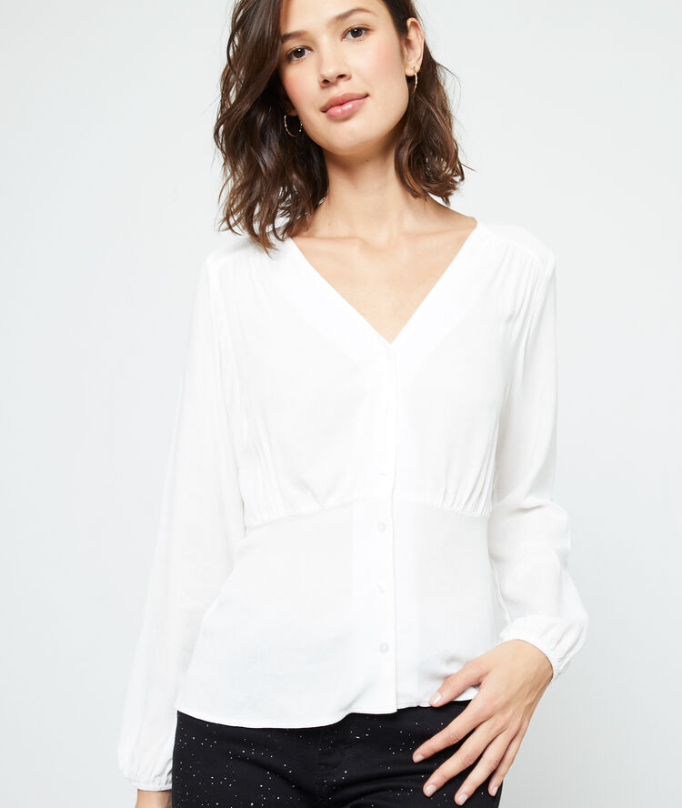Blusa abotonada crudo.