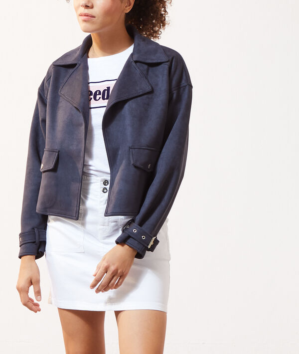 Chaqueta tipo biker, efecto ante Chaqueta tipo biker, efecto ante
