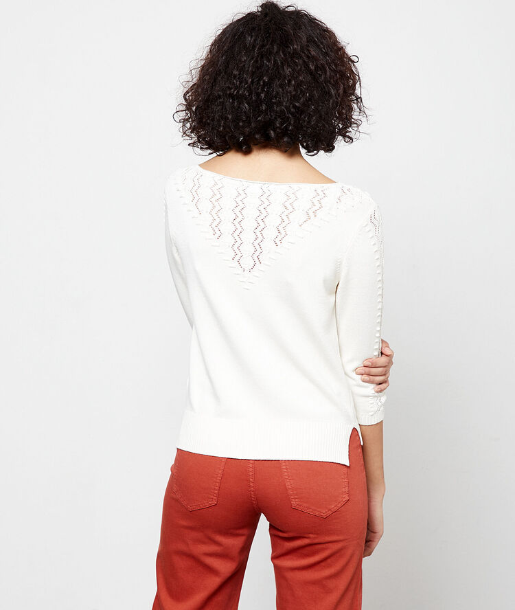 Jersey de escote calado crudo.