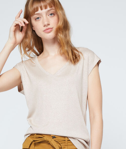 Camiseta de hilo metalizado c.camel.