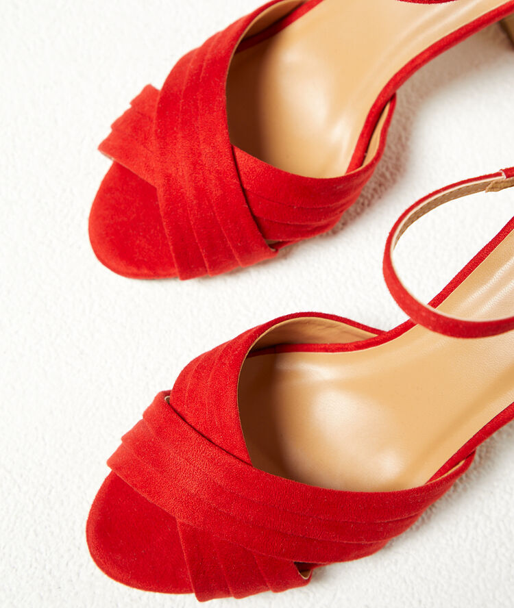 Sandalias de talón efecto ante geranio.