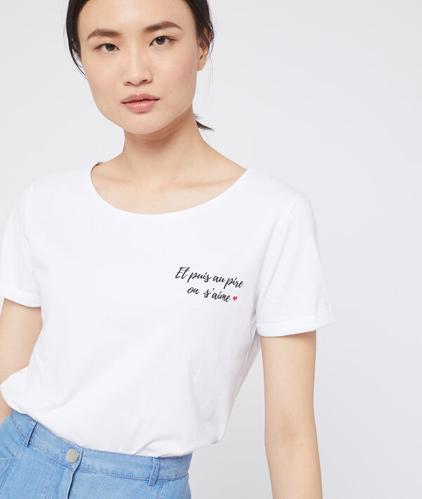 Camiseta ‘Et puis au pire on s’aime’ de algodón Camiseta ‘Et puis au pire on s’aime’ de algodón
