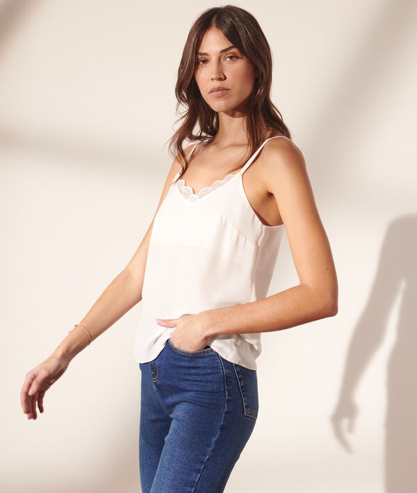 Camisola escotada de encaje Camisola escotada de encaje
