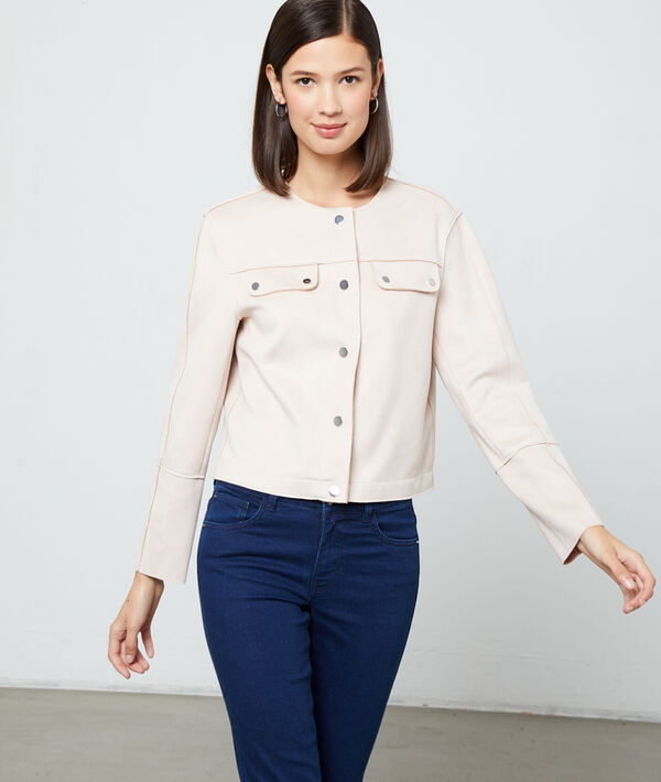 Chaqueta corta efecto ante Chaqueta corta efecto ante