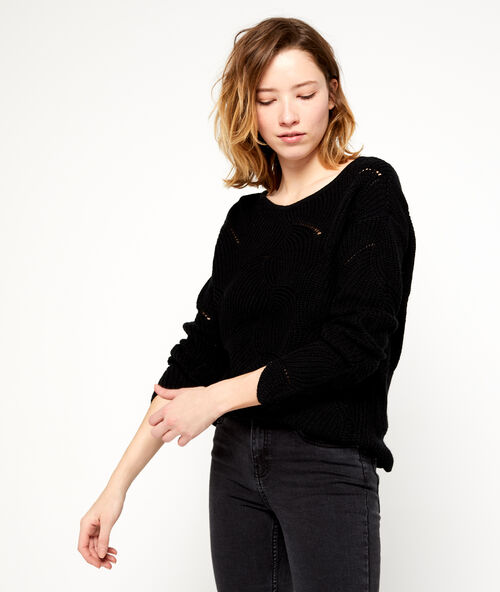 Jersey de punto grueso negro.