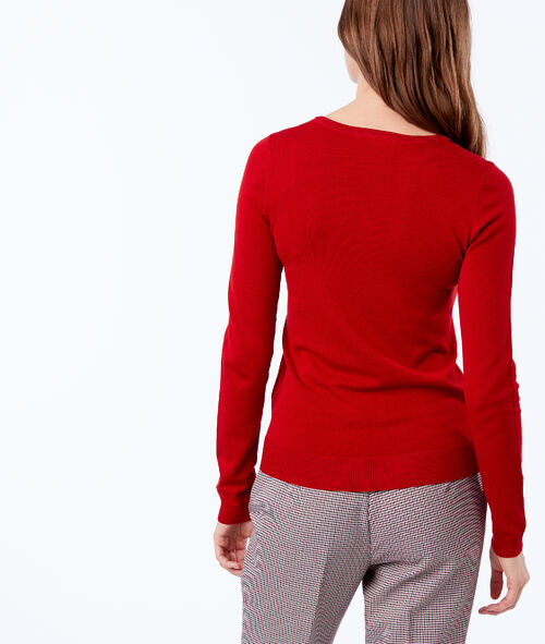 Jersey de punto fino con cuello abotonado Jersey de punto fino con cuello abotonado