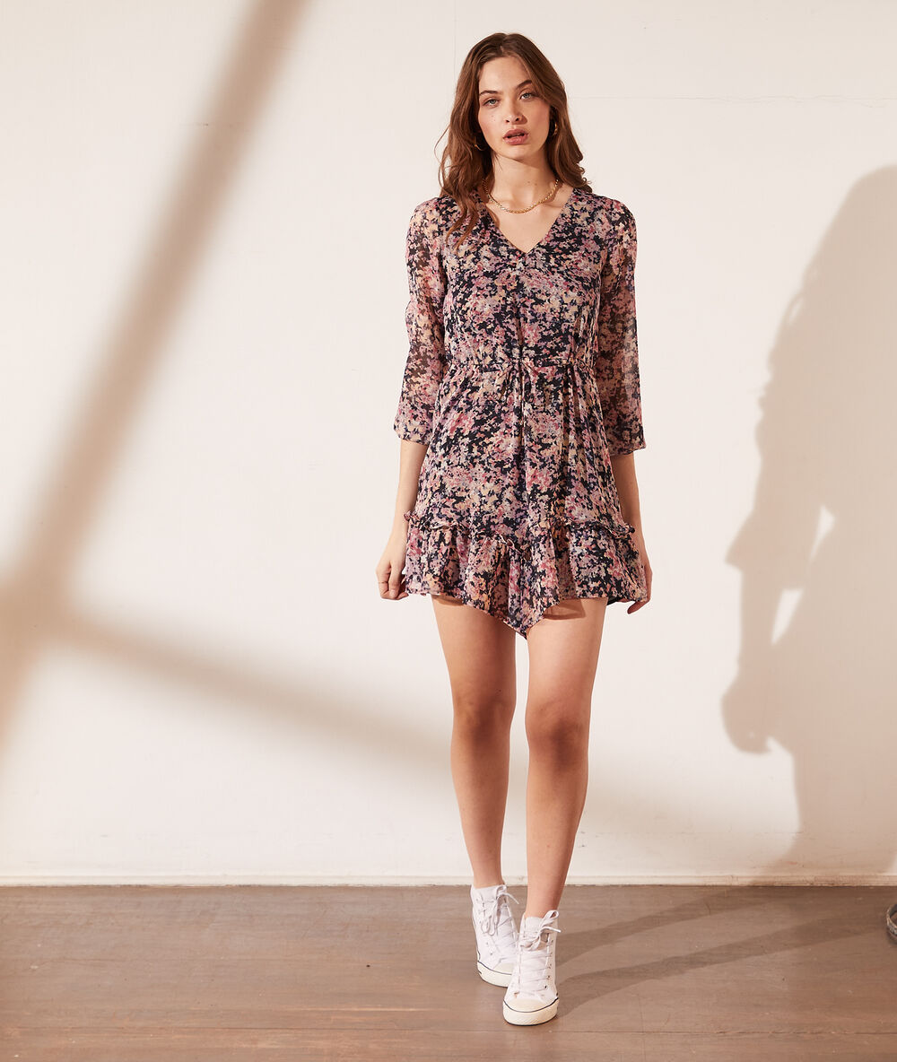 Vestido estampado floral marino.