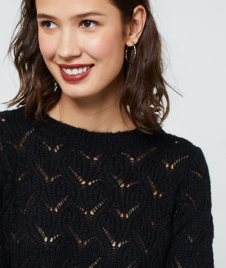 Suéter de punto pointelle negro.