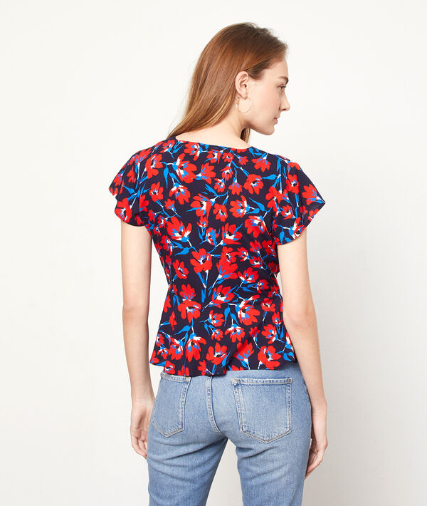 Blusa escote cruzado estampado floral Blusa escote cruzado estampado floral