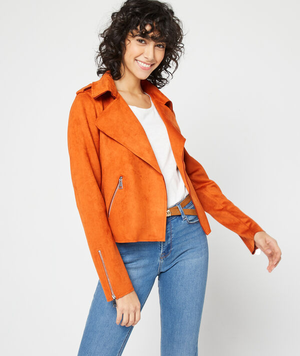 Chaqueta de motero efecto ante Chaqueta de motero efecto ante