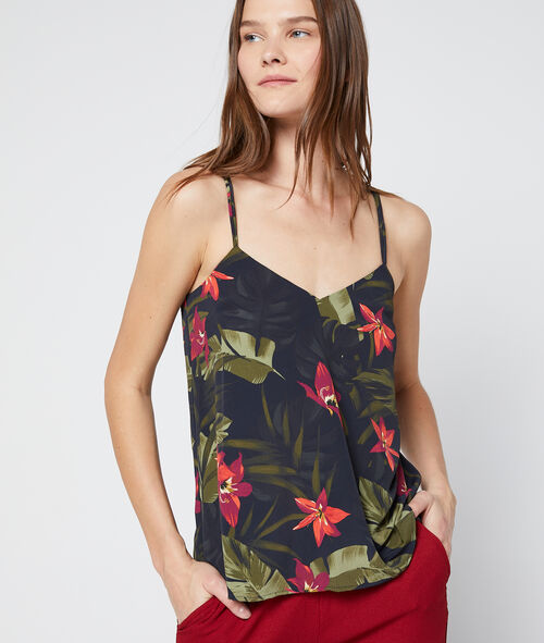 Camisola espalda cruzada estampado floral Camisola espalda cruzada estampado floral