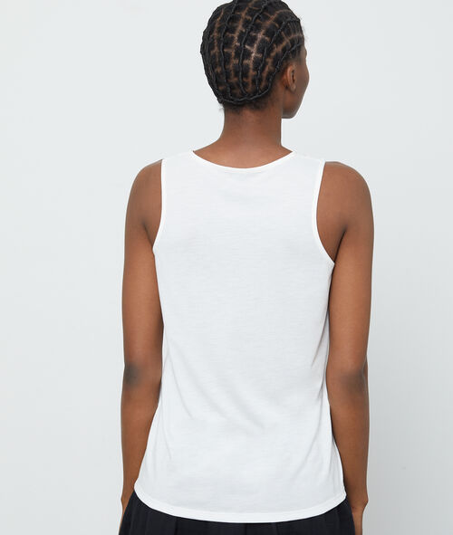 Camiseta cuello redondo con encaje y guipur Camiseta cuello redondo con encaje y guipur