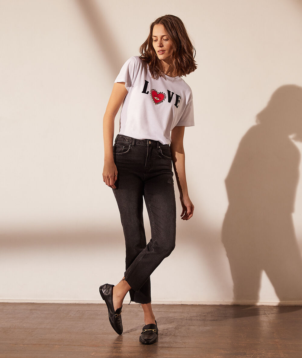 Camiseta 'love' crudo.