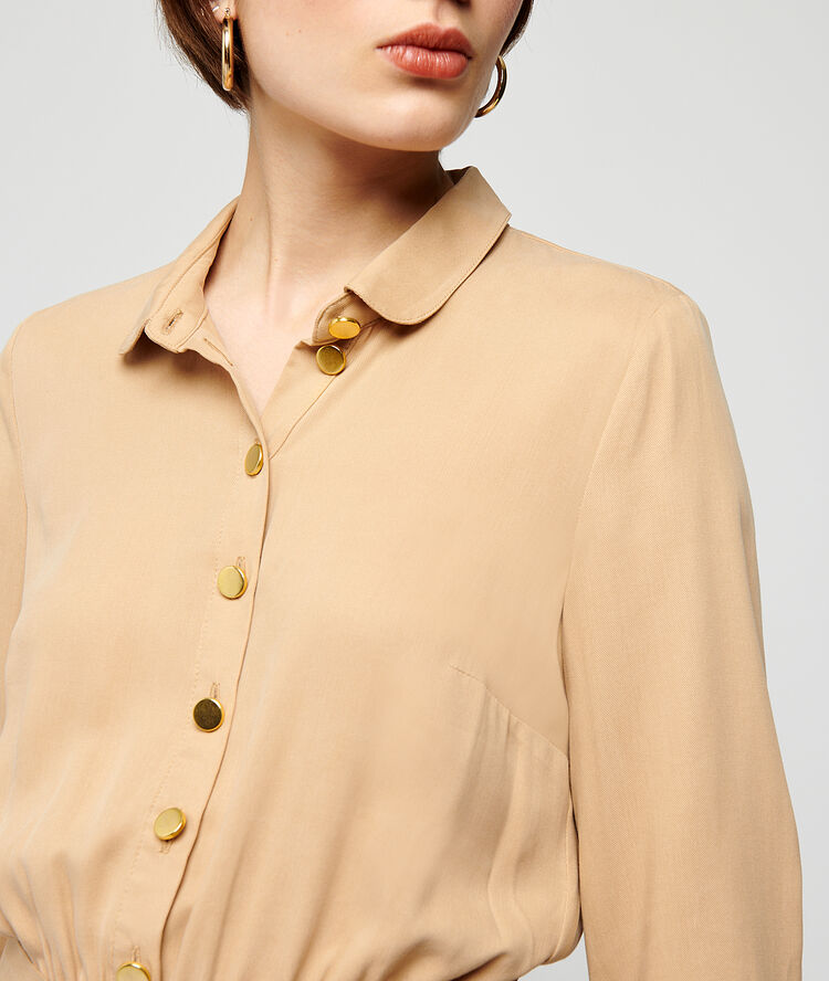 Vestido camisero con cinturón c.camel.