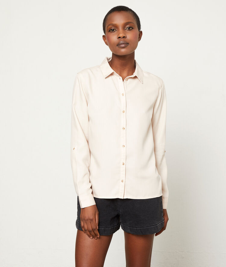 Camisa lisa c.beige rosa.