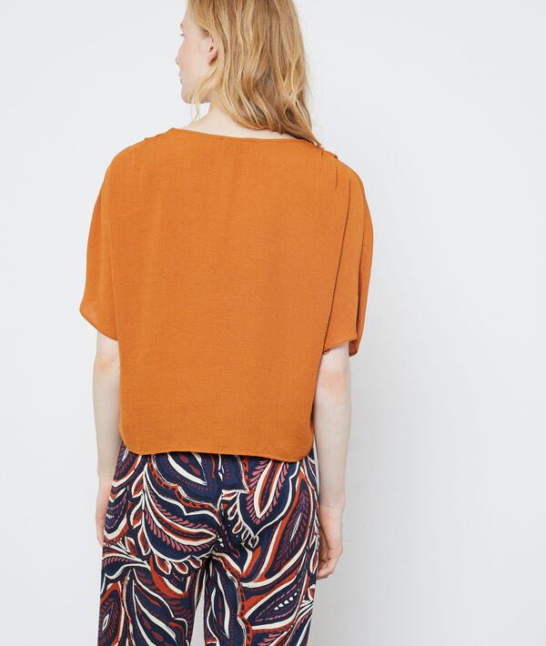 Blusa cuello en V abotonada Blusa cuello en V abotonada