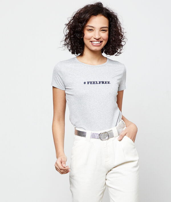Camiseta metalizada ‘Feel free’ Camiseta metalizada ‘Feel free’