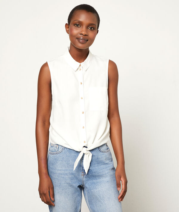 Camisa sin mangas con lazada Camisa sin mangas con lazada