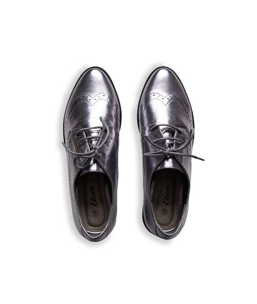Zapatos con cordones plateados plata.