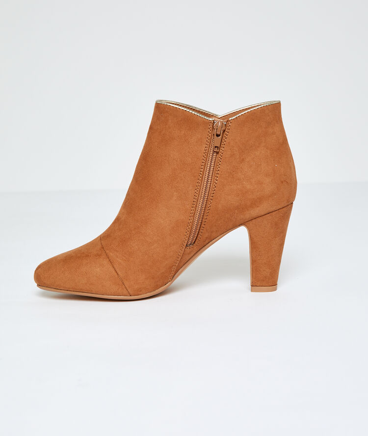 Botines de talón efecto ante c.camel.