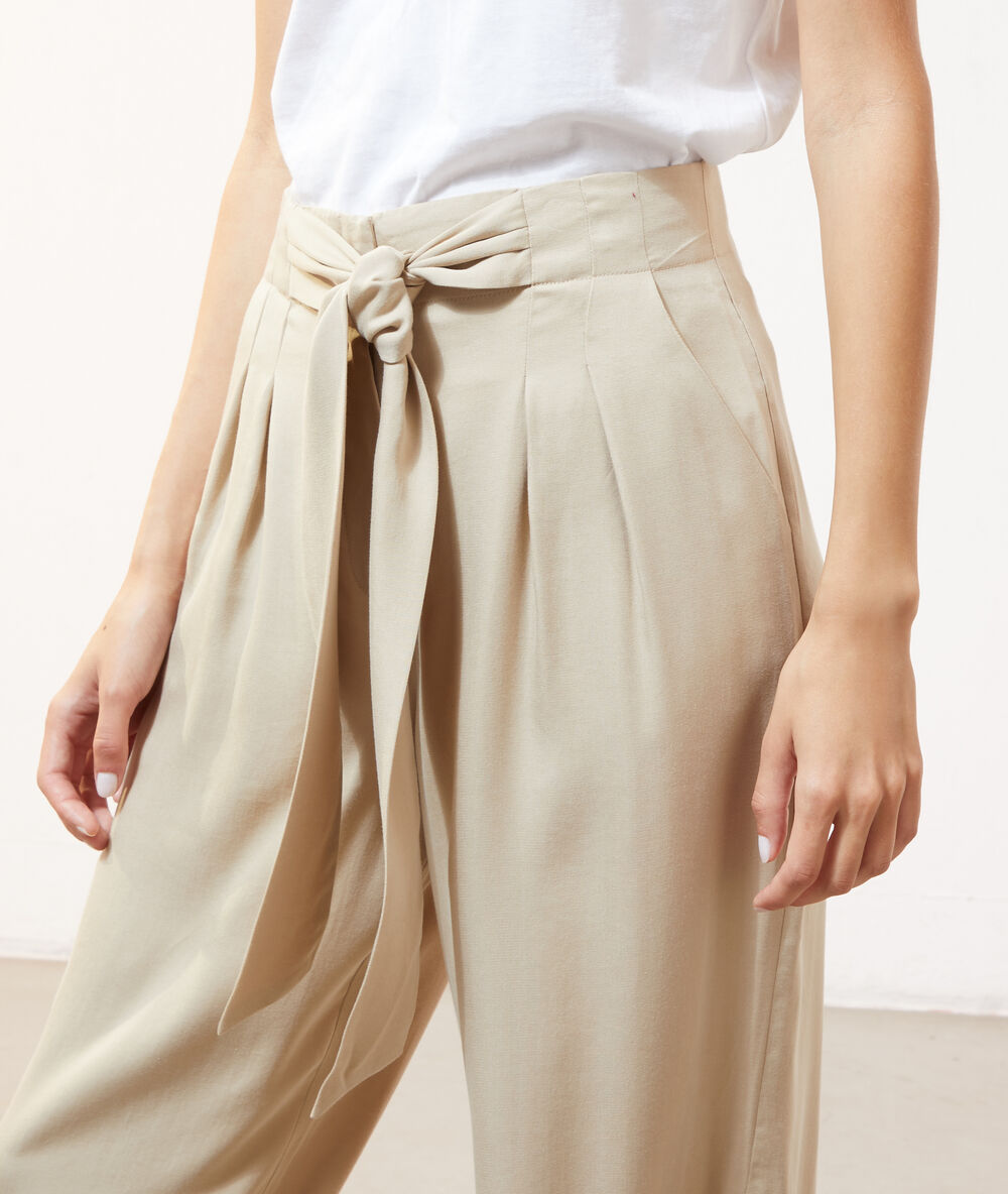 Pantalón ancho c.camel.