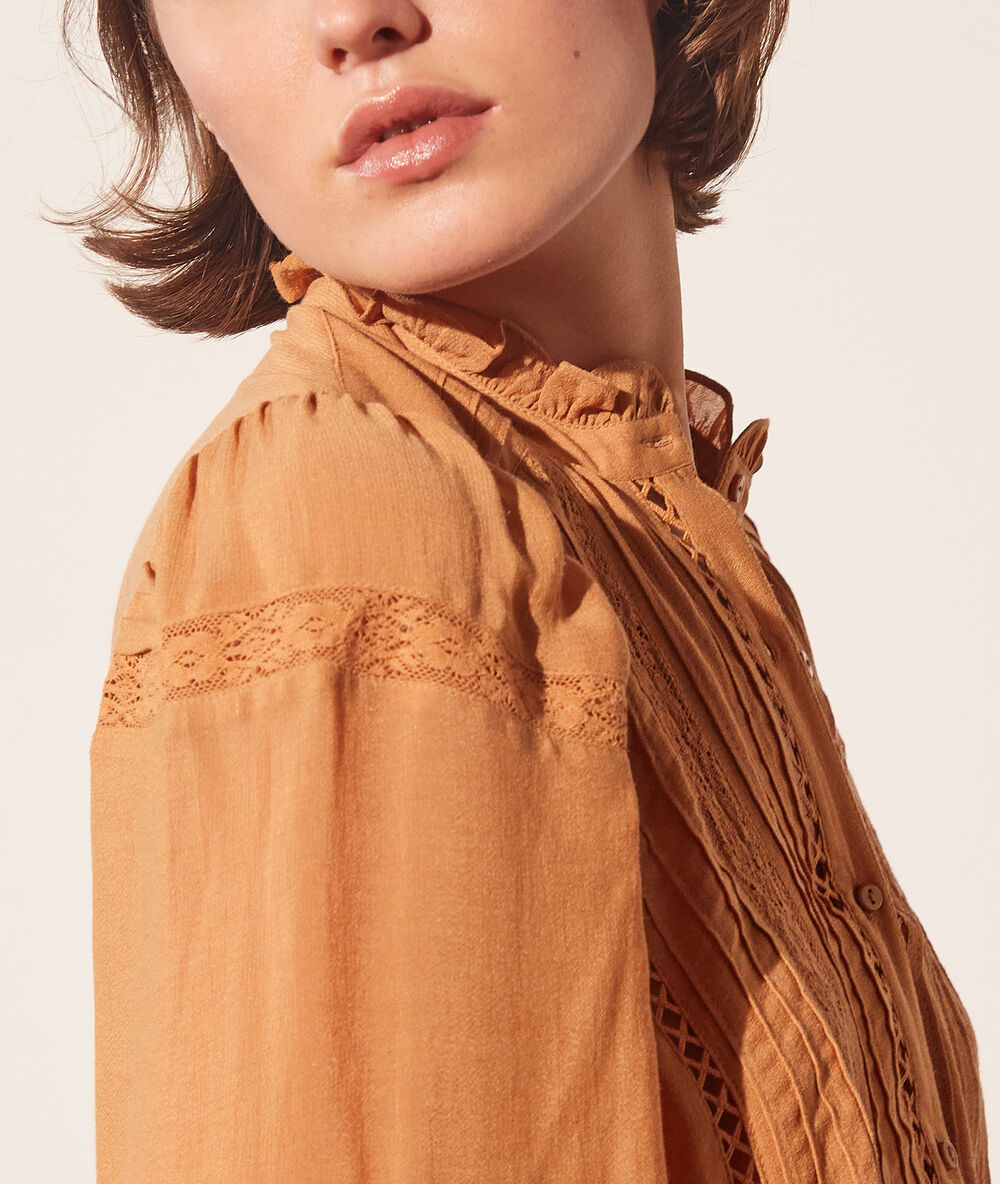 Camisa con motivos de encaje c.camel.