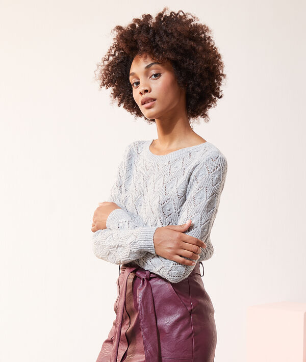 Pull maille pointelle noué au dos Pull maille pointelle noué au dos