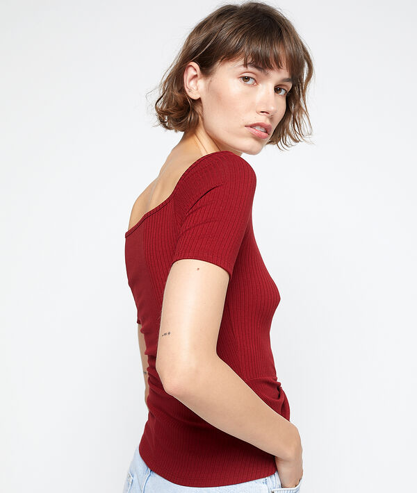 Camiseta acanalada anudada Camiseta acanalada anudada