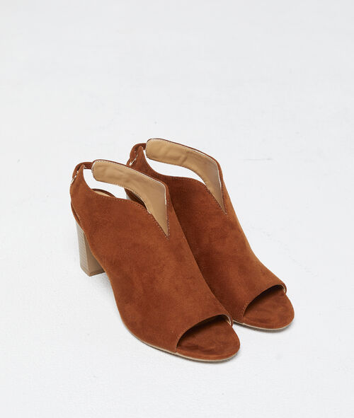 Sandalias con tacón efecto ante Sandalias con tacón efecto ante