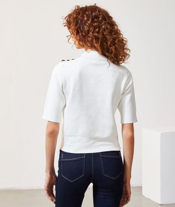 Jersey fino con botones laterales Jersey fino con botones laterales