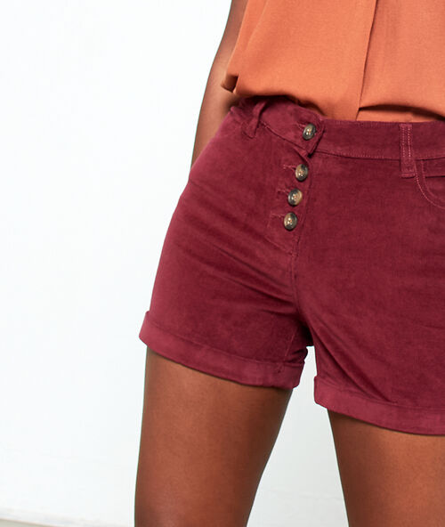 Short effet velours bordeaux.