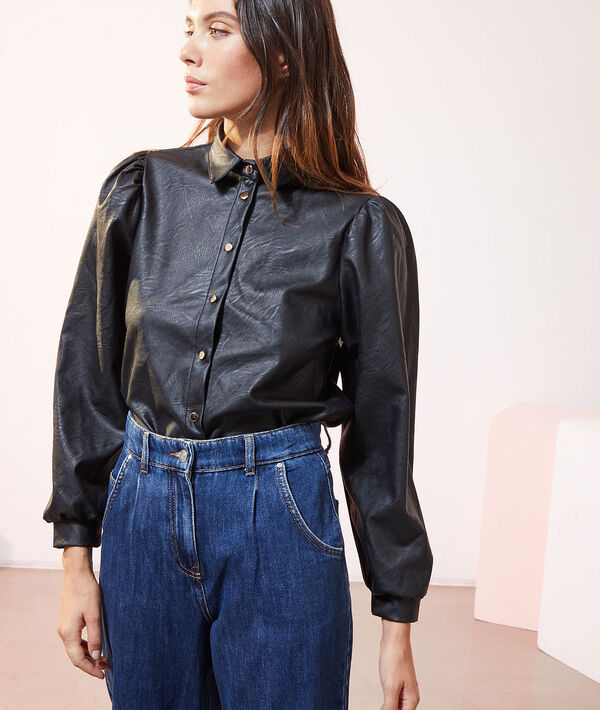 Chemise manches bouffantes effet cuir Chemise manches bouffantes effet cuir