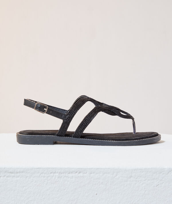 Sandalias planas tiras trenzadas Sandalias planas tiras trenzadas