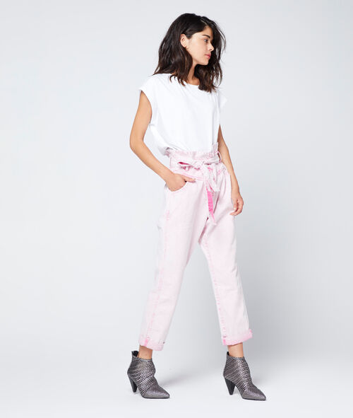 Pantalón ancho efecto desteñido Pantalón ancho efecto desteñido