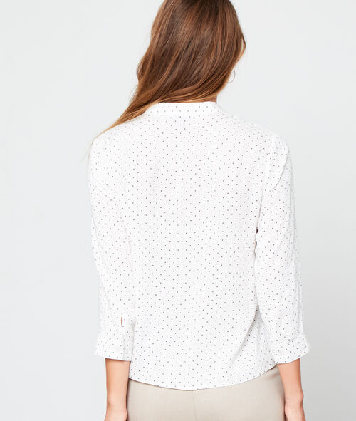 Camisa cuello redondo de lunares Camisa cuello redondo de lunares