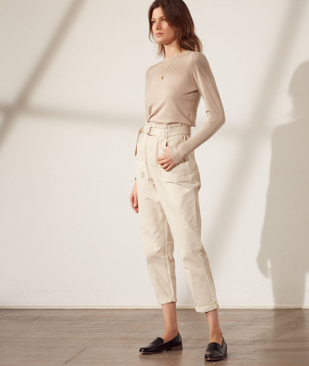 Jersey de punto fino c.beige.