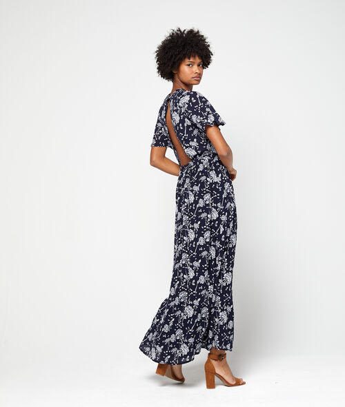 Vestido largo espalda abierta estampado floral Vestido largo espalda abierta estampado floral