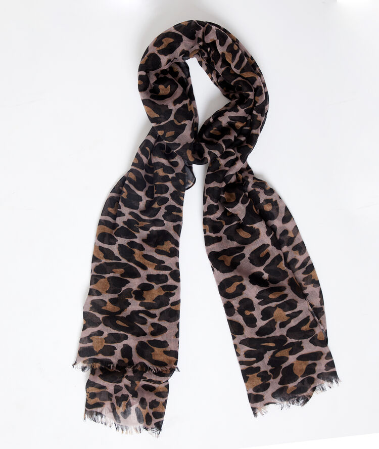 Pañuelo estampado leoprado negro.