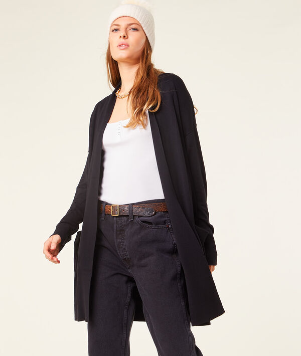 Chaqueta larga de punto fino Chaqueta larga de punto fino